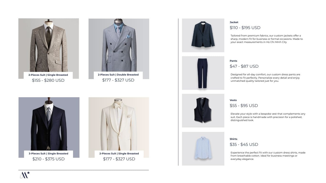 Custom men suit price in ho chi minh