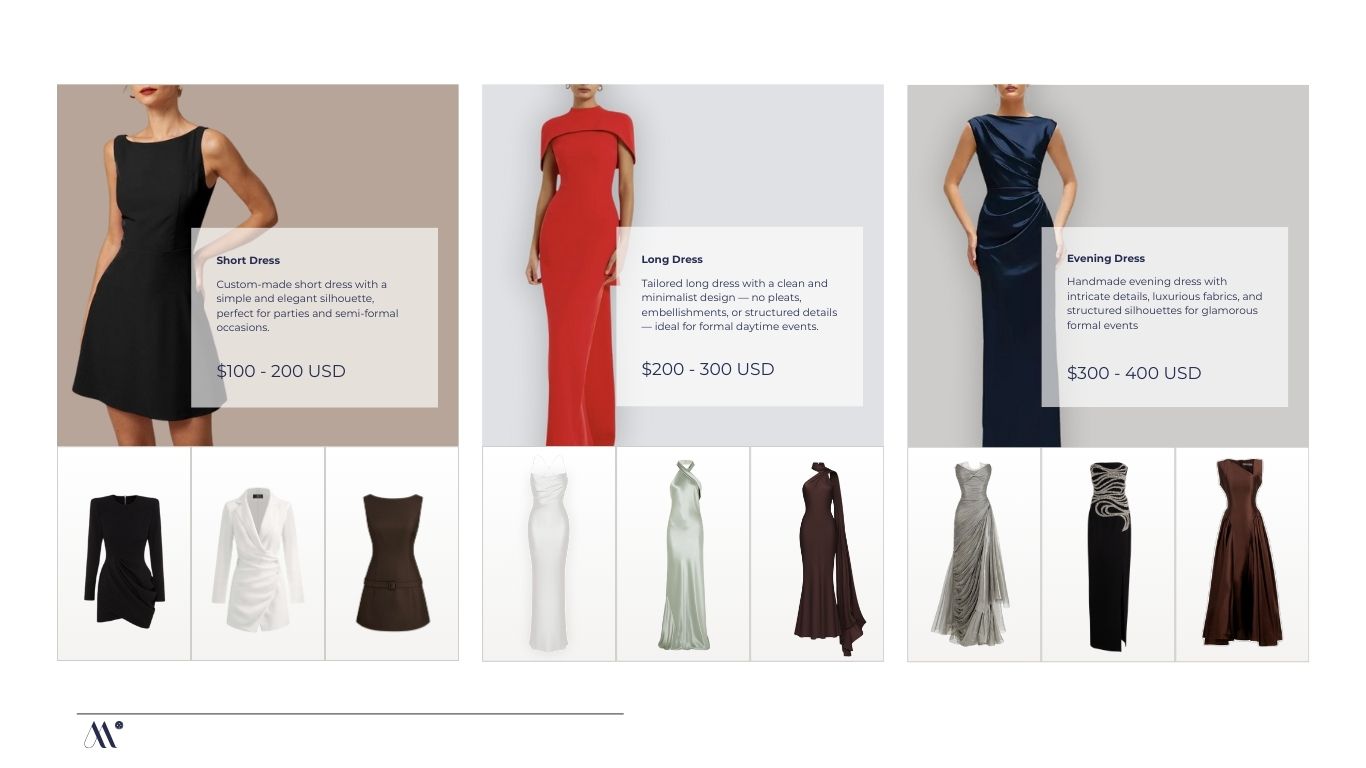 Custom dress price in HCMC