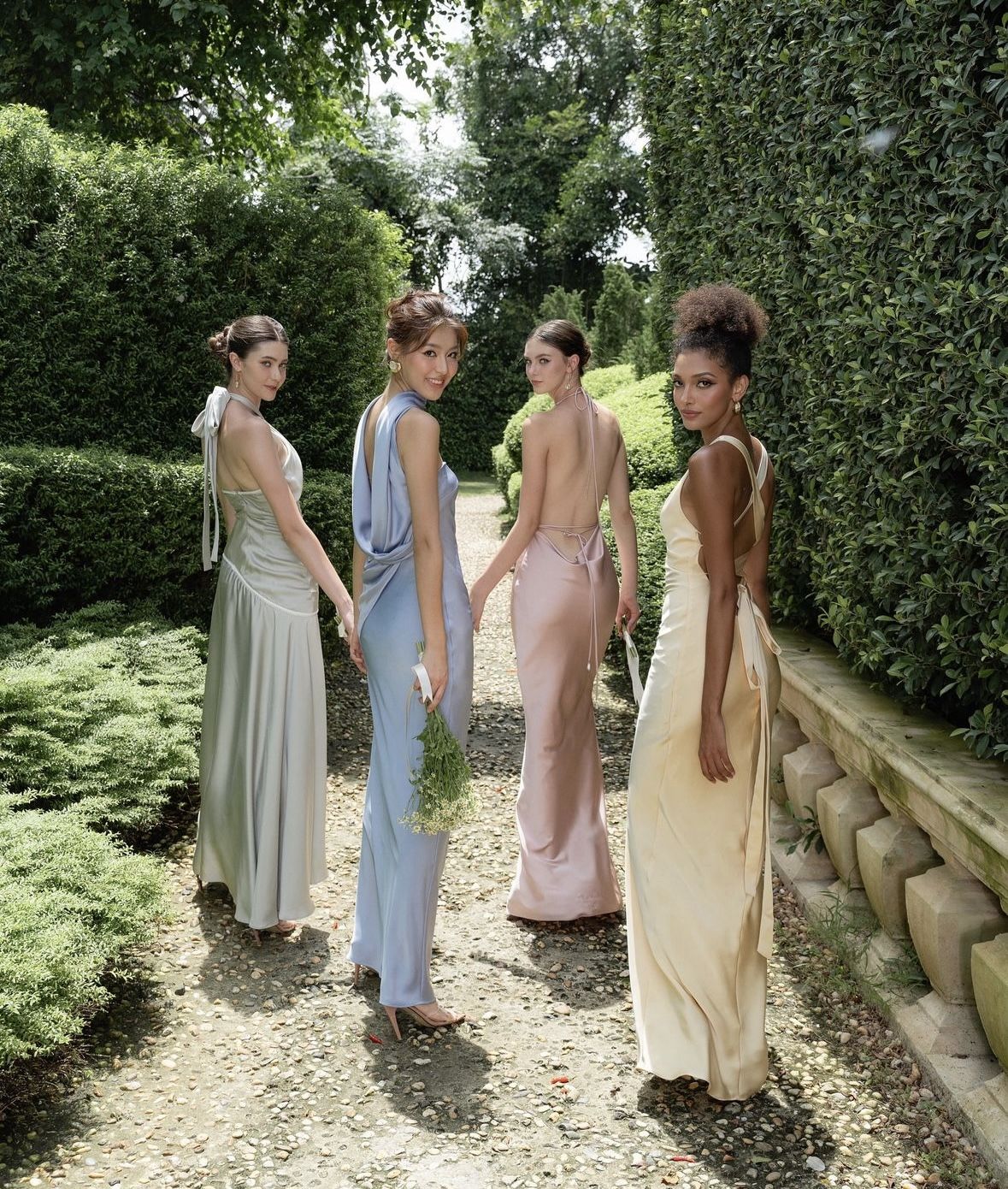 bespoke bridesmaid dresses Custom Tailored Dress For Bridesmaids Group In Ho Chi Minh City Chic Basic Tee Xscape Women's Embellished Neckline Size:6Y/6X These are recommend for