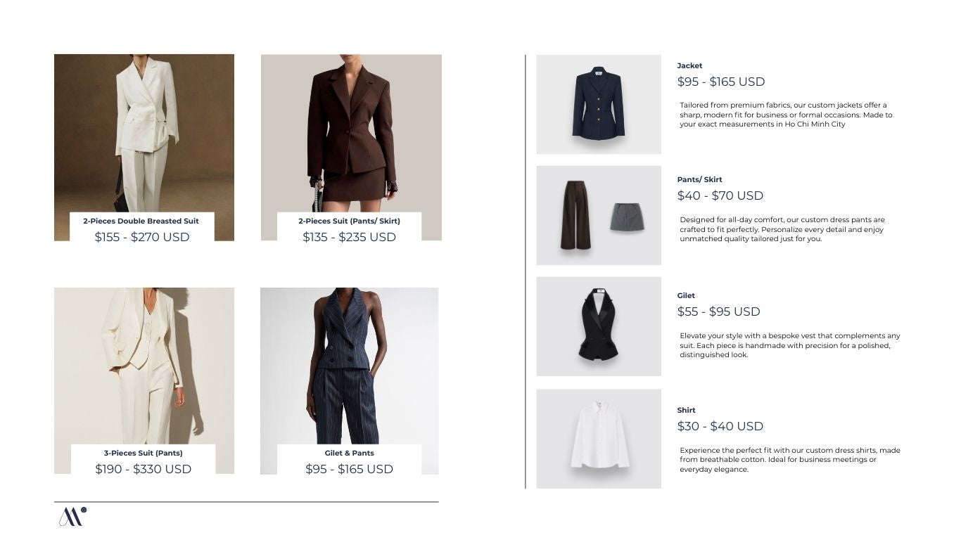 custom women suit price in ho chi minh