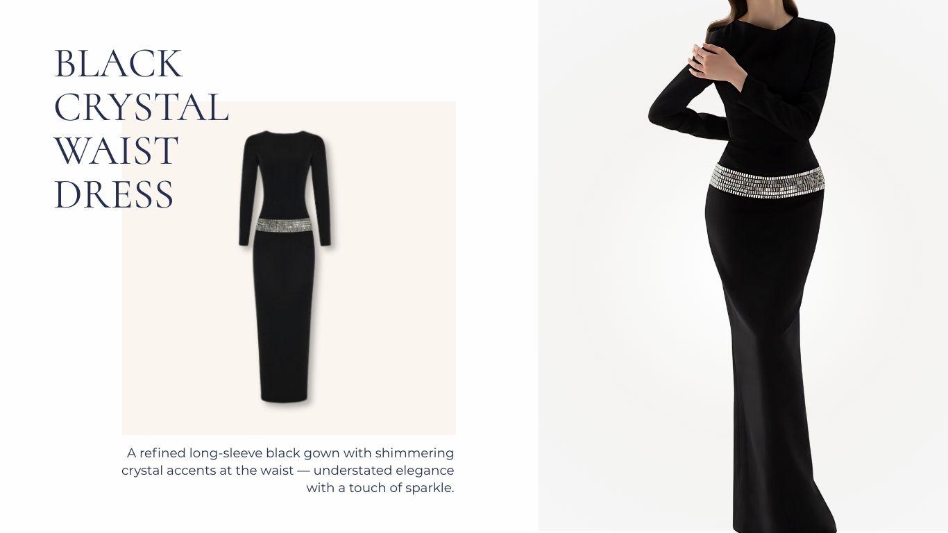 tailor dress in district 1 ho chi minh black crystal waist dress
