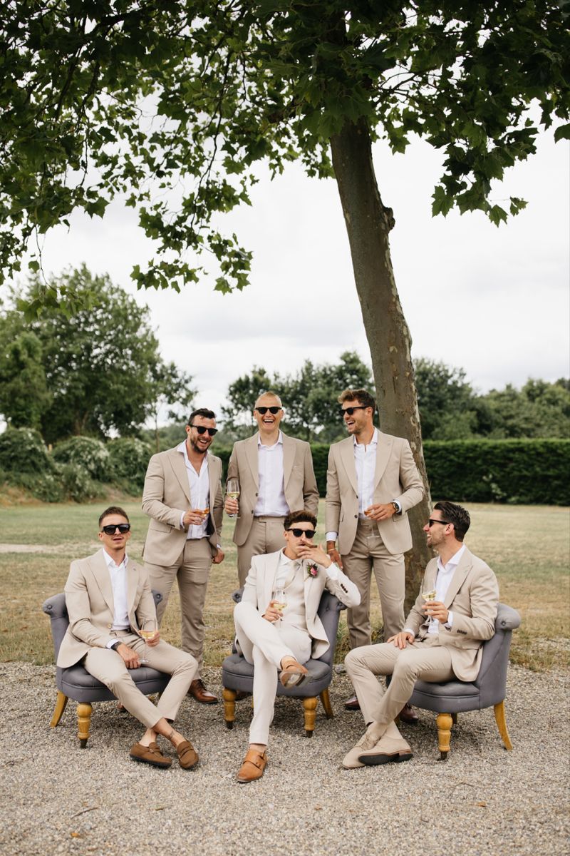tailor groommen suit nude color