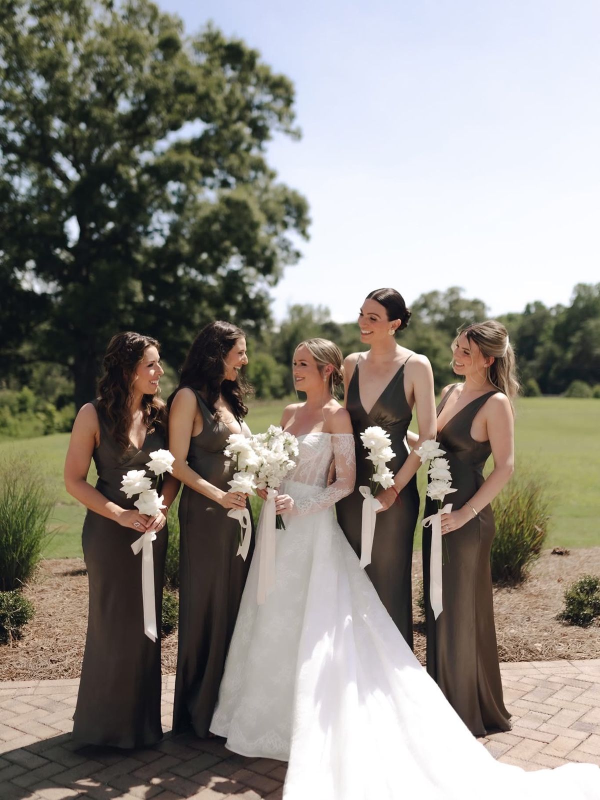 tailor bridemaid dress silk brow color