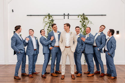 tailor groommen suit blue color